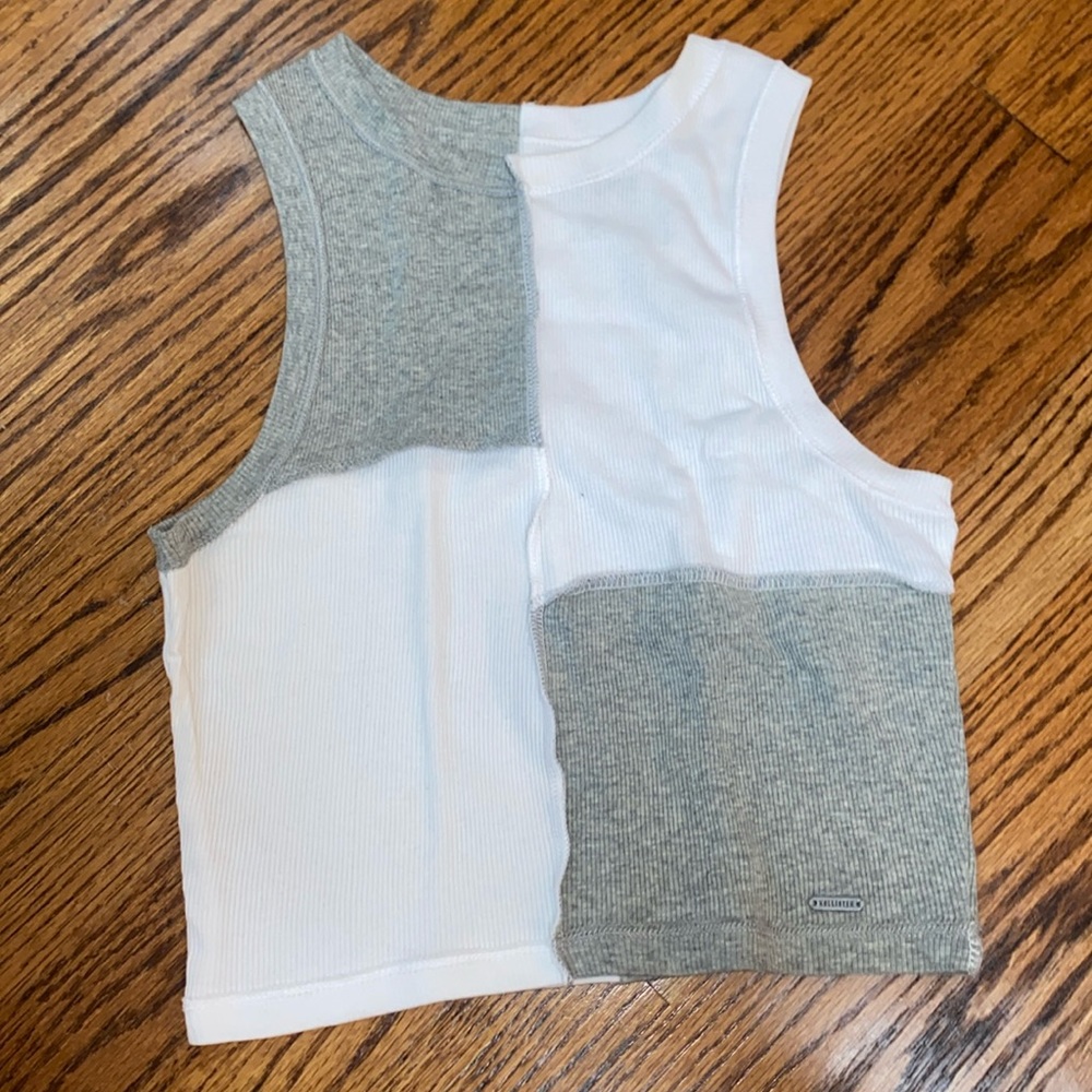 White and grey Hollister tank